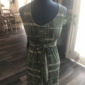 Green and White Printed Patagonia Dress